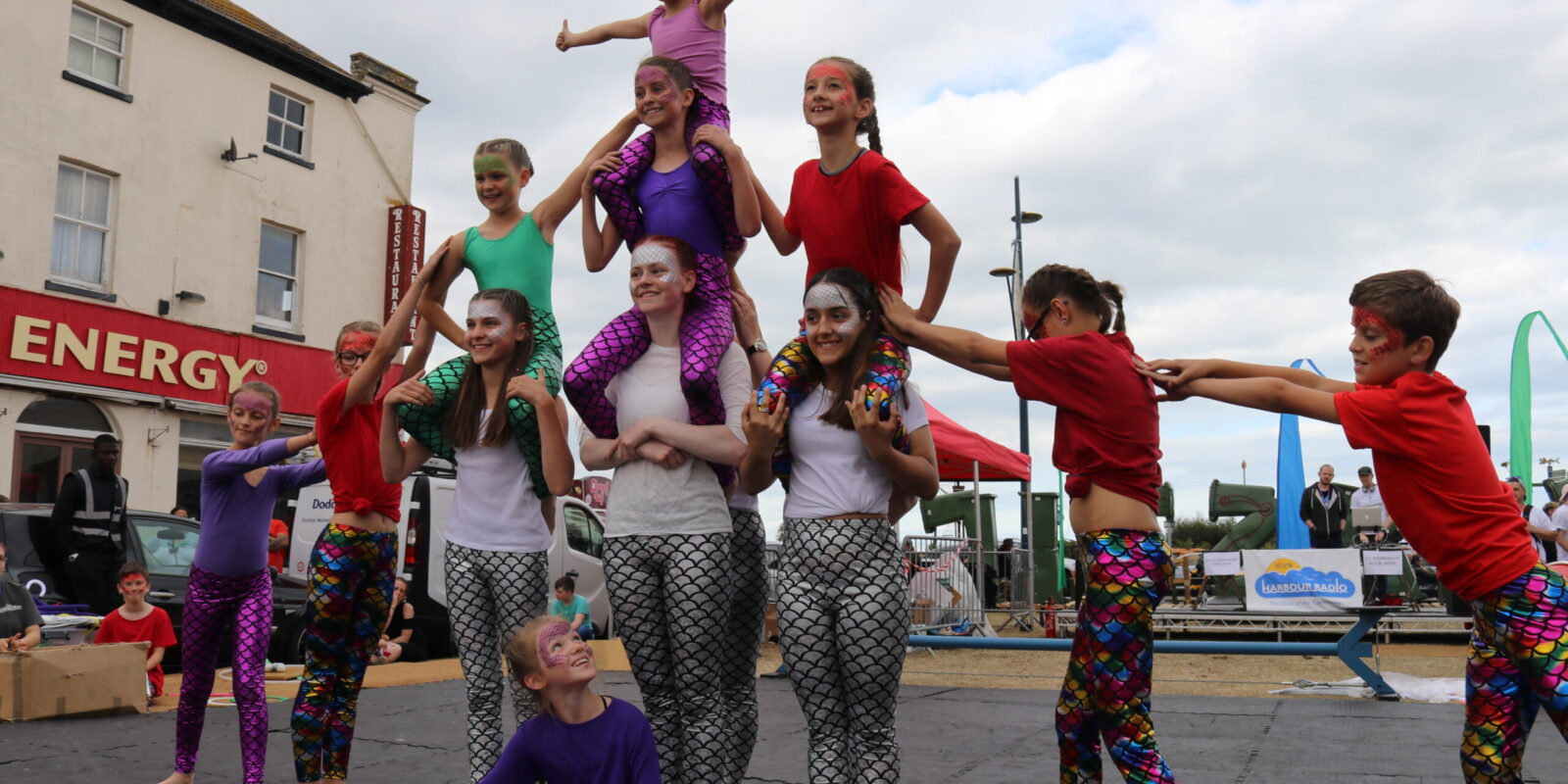 Drillaz Circus members performing at Out There Festival