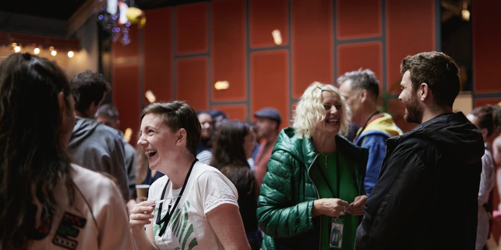 Crowds enjoying the drinks reception at The Drill House