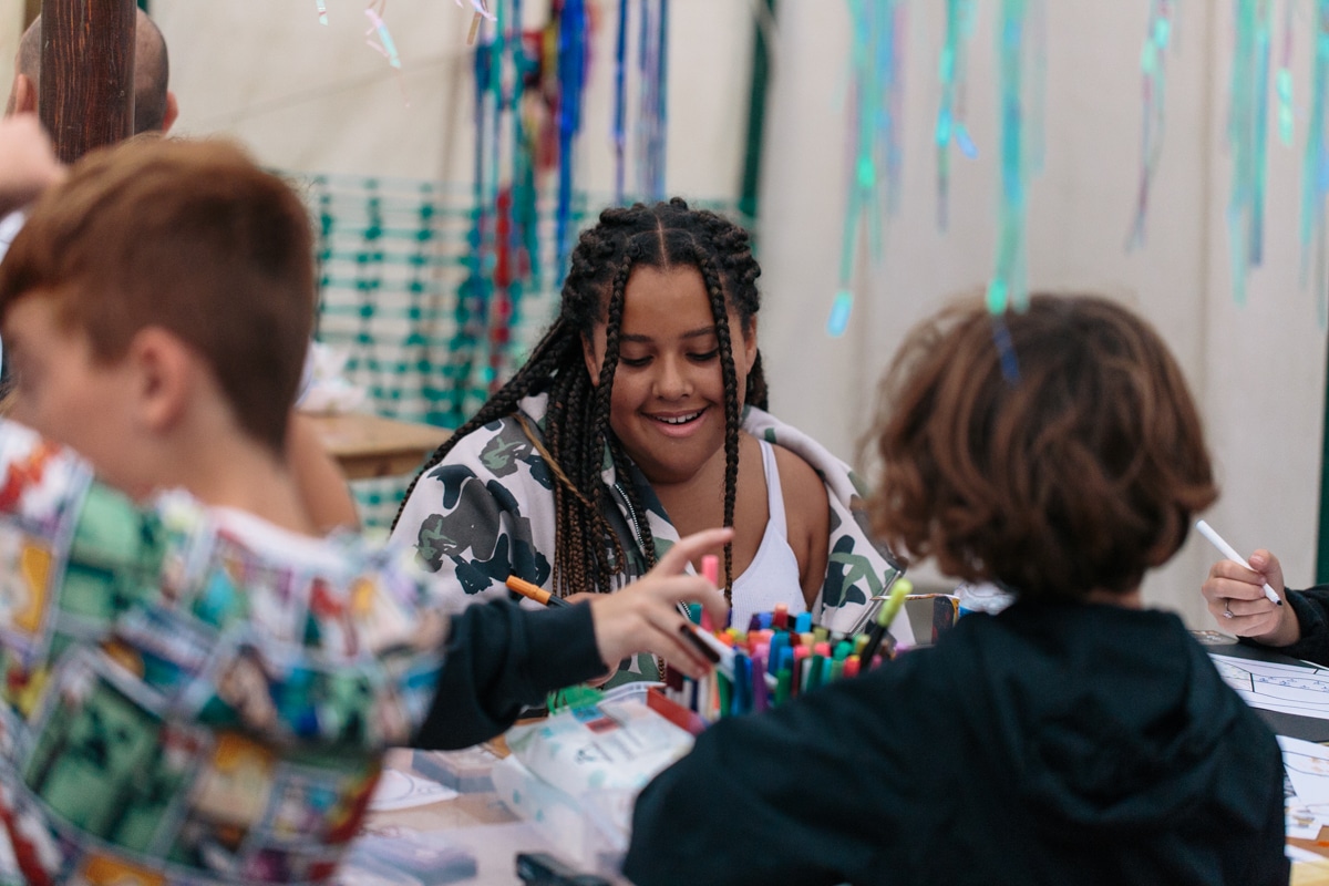 Girl doing a creative workshop