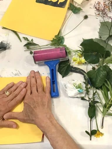 Gelli printing with plants