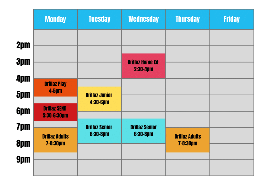 Drillaz timetable