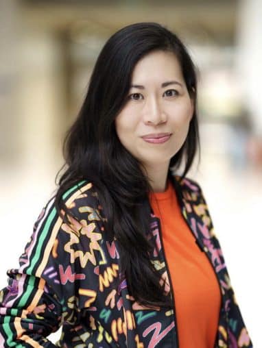 Head shot of a lady with black hair