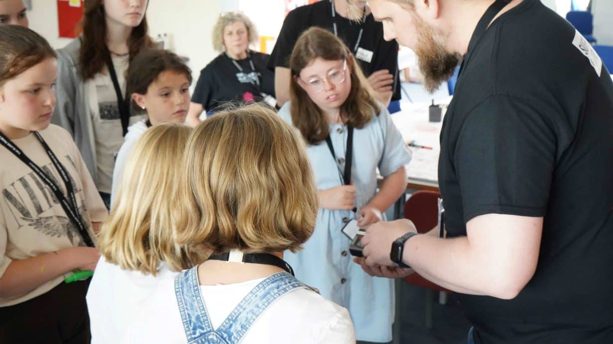 Children doing a sound workshop