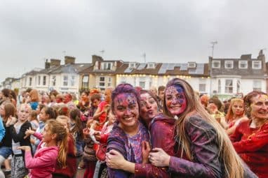 Great Yarmouth audience covered in Holi Powder at Out There Festival 2014