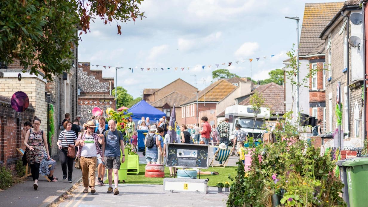 Street transformed into garden
