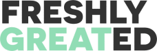 FRESHLY GREATED green stacked (for light background) freshly greated logo
